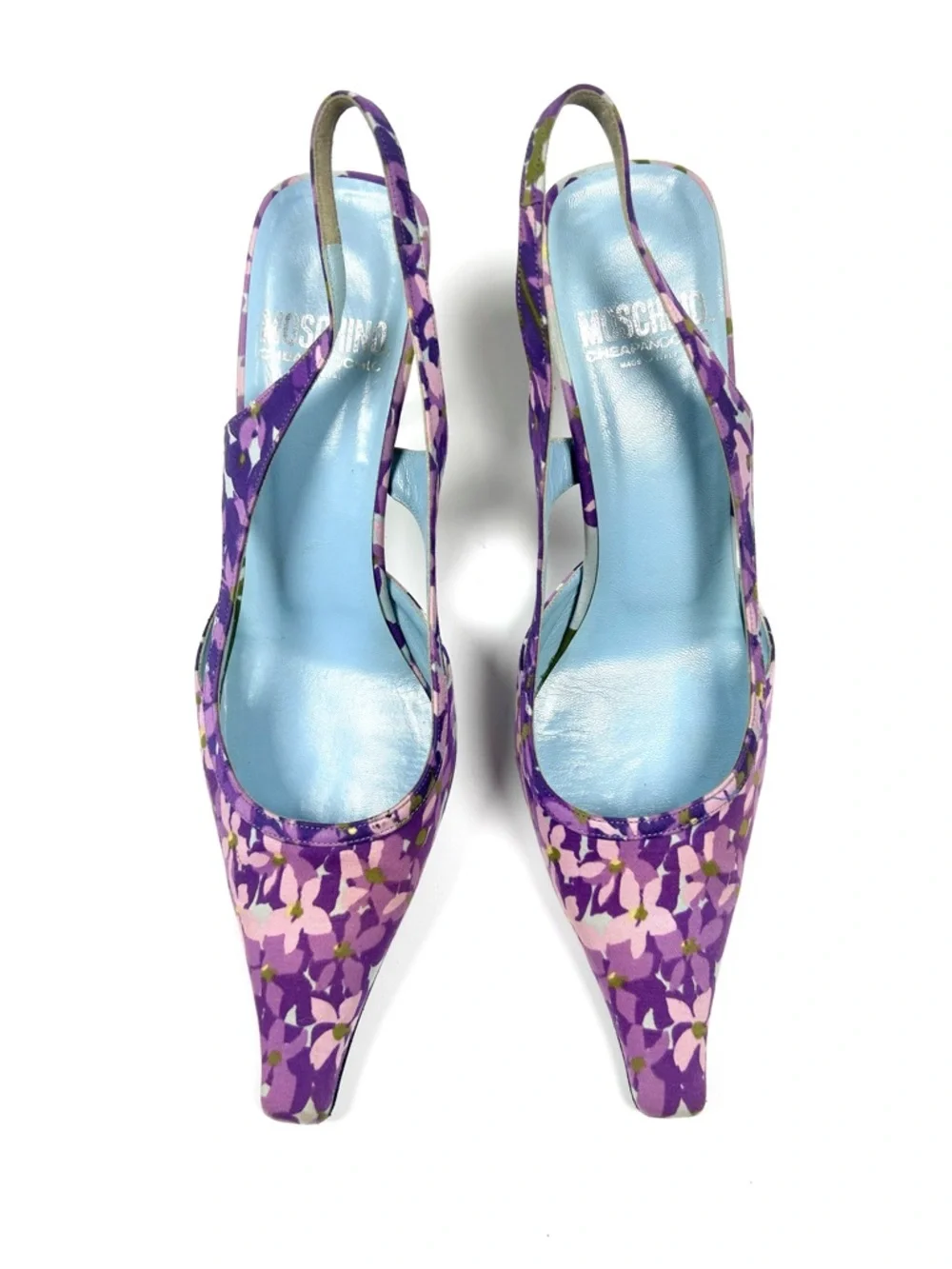 Vintage Moschino Cheap & Chic Purple Floral Slingback Heel‎ Women’s 39 Spring